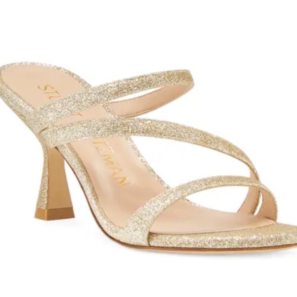 Stuart Weitzman Glittering Gold Heels